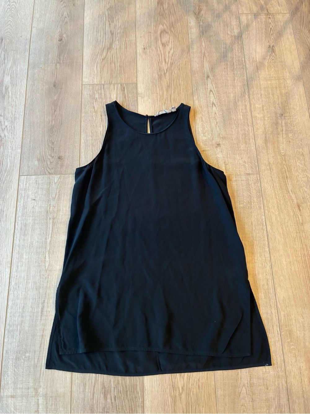 Athleta Black silk Sleeveless Women's mini Dress minimalist capsule LBD S